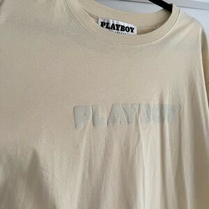 PLAYBOY Pacsun Butter Yellow Logo Cotton Crewneck Tee T-Shirt L